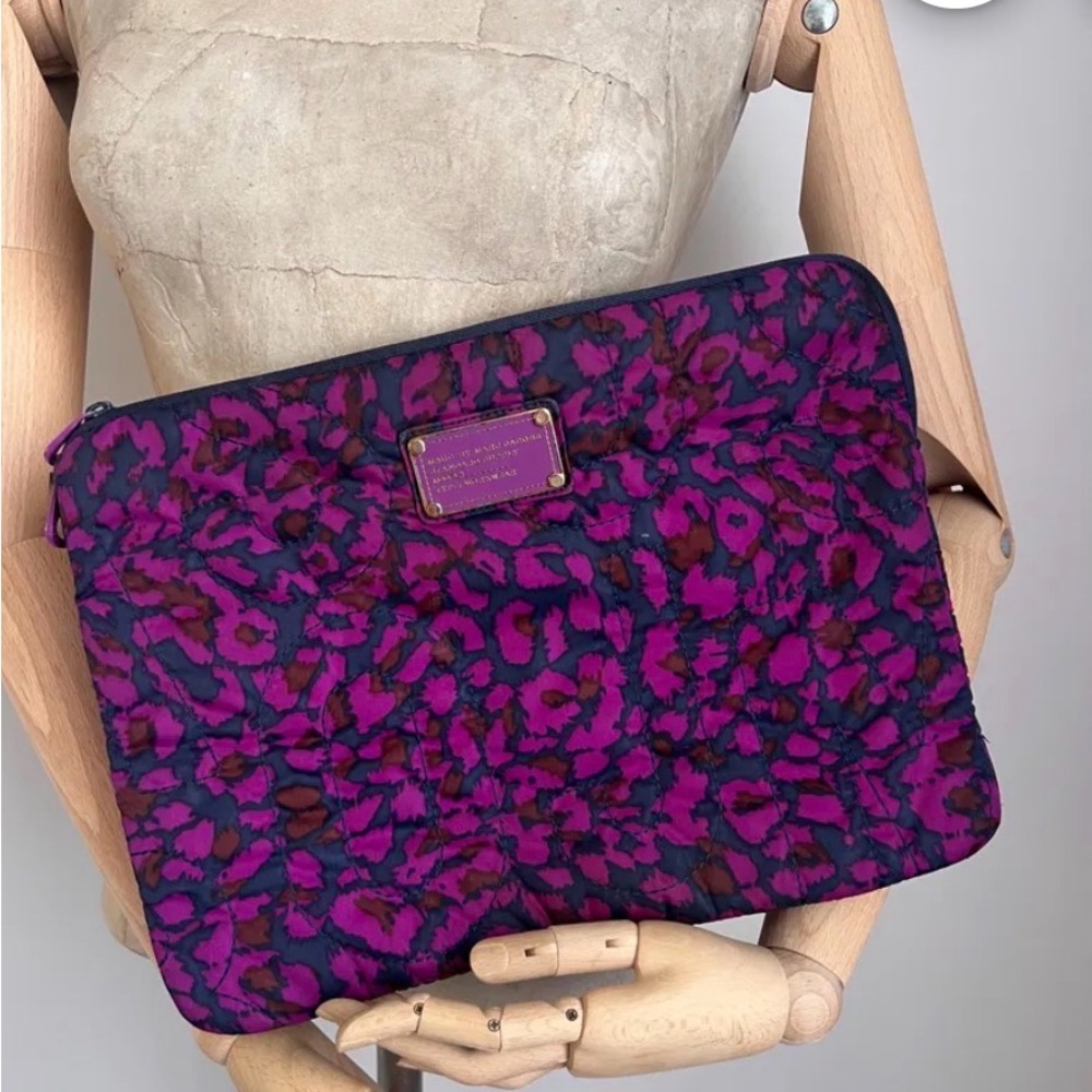 Marc Jacobs Vibrant Purple and Black Leopard Laptop Case